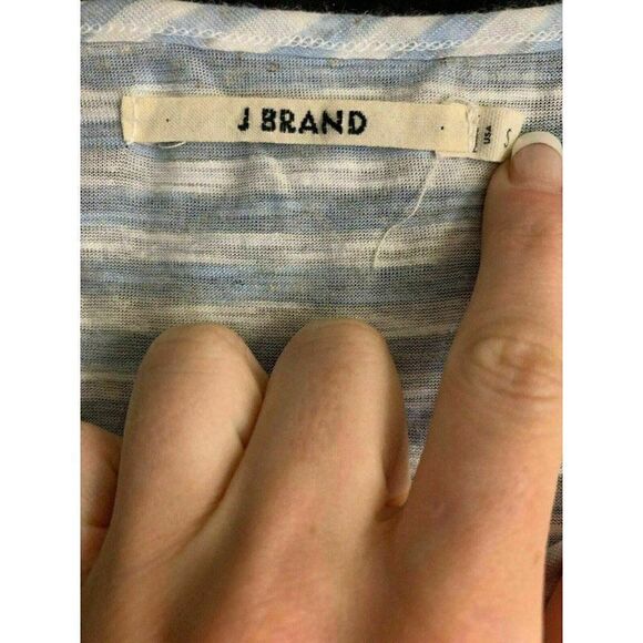 J Brand Blue White Striped Scoop Neck Tank top - Picture 5 of 8